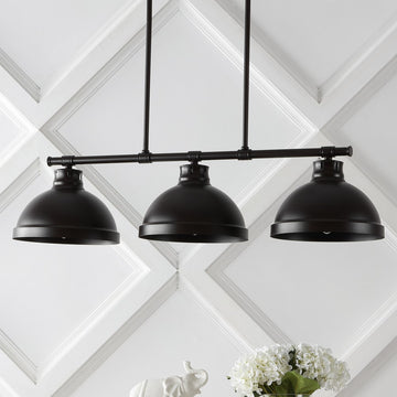 Asher 36" Industrial Farmhouse Iron Linear LED Pendant - JONATHAN Y